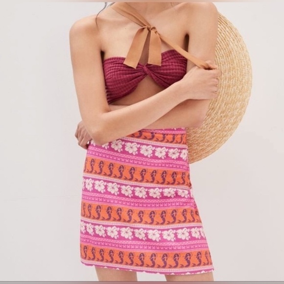FARM Rio Dresses & Skirts - Farm Rio Mini Skirt Mermaid Aloha Pull On Skirt Small